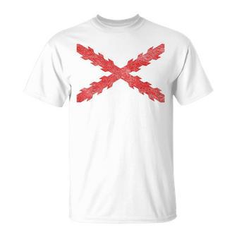 Croix Espagnole Du Drapeau Bordeaux Croix Deaint Andrécie Dent T-Shirt - Cadeauxyz