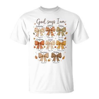 Dios Dice Yooy Otoño Arcosersículo Bíblico Arte De Cinta Camiseta unisex - Regaloses
