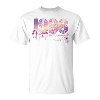 Diseño De Cumpleaños De Mariposas 1986 Para Es Camiseta unisex - Regaloses