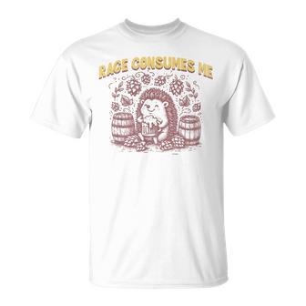 Divertido Diseño De Humor De Erizo De Rage Consumes Me Camiseta unisex - Regaloses