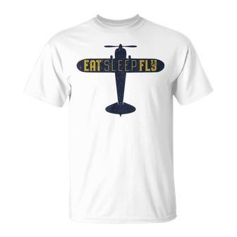 Eatleep Fly Avión Avión Amante Regalo Hombres Es Camiseta unisex - Regaloses