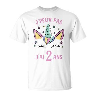 Enfant Anniversaire Licorne Fille J'ai 2 Ans Deux Ans T-Shirt - Cadeauxyz