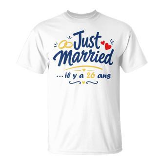 Fête Mariés Humour Couple Anniversaire 26 Ans De Mariage T-Shirt - Cadeauxyz