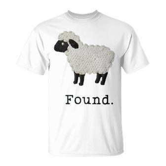 Found Sheep Psalm 23 Christian Faith Lamb Minimalist T-Shirt - Thegiftio UK