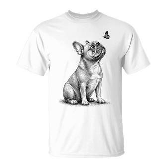 French Bulldog Dog With Butterfly Graphic Kids T-Shirt | Seseable UK
