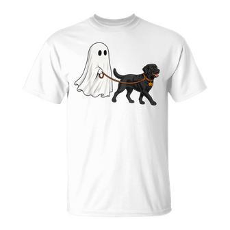 Ghost Walking Black Lab Halloween T-Shirt | Seseable UK
