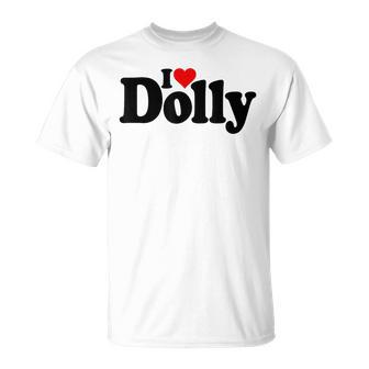 I Heart Dolly I Love Dolores Personalized Name Black T-Shirt | Seseable UK