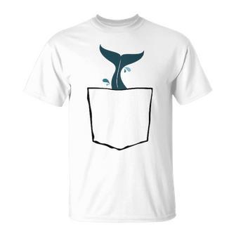 Humoristique Avec Poche Queue De Baleine T-Shirt - Cadeauxyz