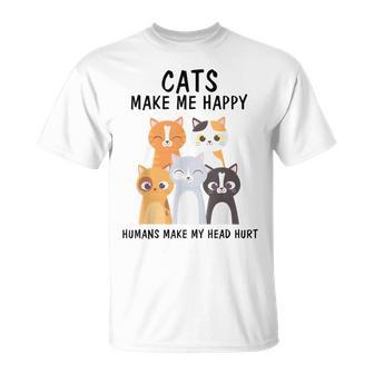 Humoristique Pour Adulte Avec Inscription Cat Make Me Happy T-Shirt - Cadeauxyz
