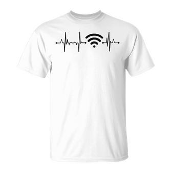 Internet Nerd Heartbeat Wifi In Mangas Camiseta unisex - Regaloses