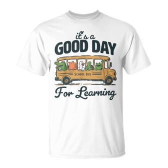 It's A Good Day For Learning School Bus Animal Friends T-Shirt | Seseable UK