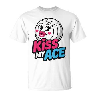 Kiss My Ace Est Un Jeu De Mots Amusant Qui Dit Un Joliolley-Ball Kawaii T-Shirt - Cadeauxyz