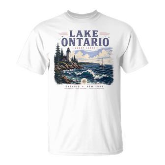 Lake Ontario Vintage Lake Ontario New York Vacation T-Shirt | Seseable UK