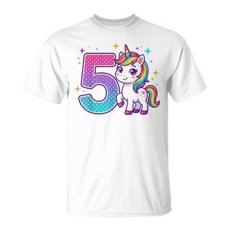 Licorne Pour 5E Anniversaire Pour Filles 5 Ans T-Shirt - Cadeauxyz