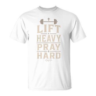 Lift Heavy Pray Hard Christian Gym Faith Weightlifting Comfort Colors Crop Top T-Shirt - Thegiftio UK