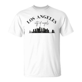 Los Angeles Graphique City Of Angles Avec Ligne D'horizon De Laille De La T-Shirt - Cadeauxyz