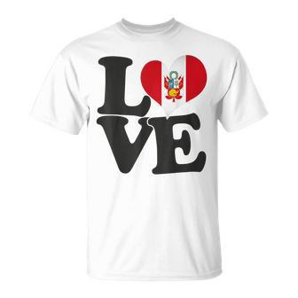 I Love Peru Bandera Corazón Patrióticoiaje Camiseta unisex - Regaloses