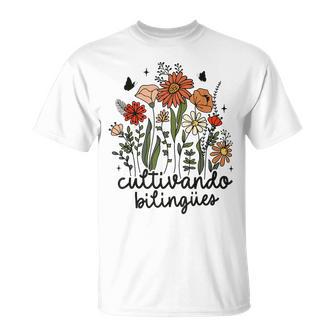 Maestra Wild Flower Cultivando Bilingues Spanish Teacher T-Shirt | Seseable UK