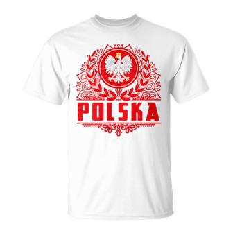 Maillot De Pologne Avec Blason Polonais Aigle T-Shirt - Cadeauxyz