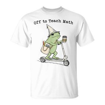 Off To Teach Math Teacher Frog Back To School Algebra T-Shirt | Seseable UK