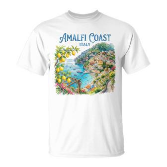 Ouvenir Italiano De La Costa De Amalfi Cuello Camiseta unisex - Regaloses