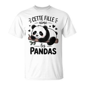 Panda Adorable Phrase Fille Aime Les Pandas T-Shirt - Cadeauxyz