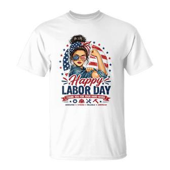 Patriotic Labor Day Woman Graphic American Pride T-Shirt | Seseable UK