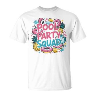 Pool Party Squad Birthday Summer Vacation Family On Back For Kids T-Shirt - Thegiftio UK