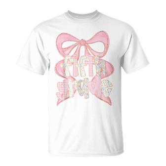 Preppy Fifth Grade Teacher 5Th Grade Floral Coquette Bow T-Shirt | Seseable UK