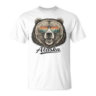 Retro Vintage Sunglasses Bear Alaska T-Shirt | Seseable UK