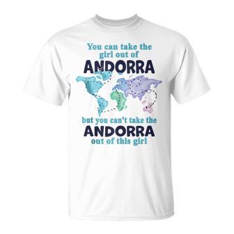 Reubicación De Andorra Chica Orgullosa De Andorra In Mangas Camiseta unisex - Regaloses