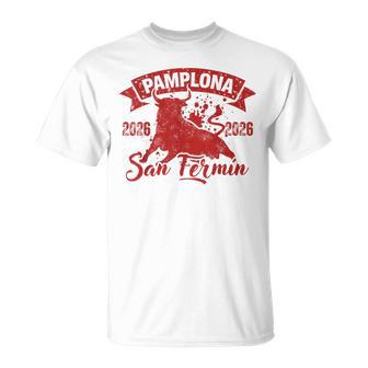 San Fermín 2026 Running Of The Bulls Pamplona Spain Fiesta T-Shirt - Thegiftio UK