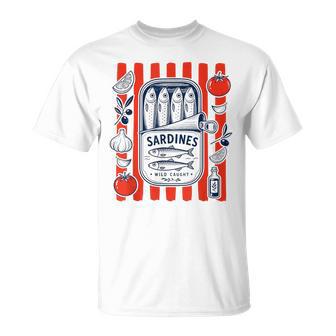Sardineintage En Étain Poisson Rétroardine Côtière T-Shirt - Cadeauxyz