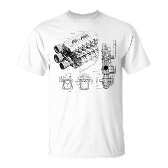 Schéma De Moteur À Combustion Interne Pour Homme T-Shirt - Cadeauxyz