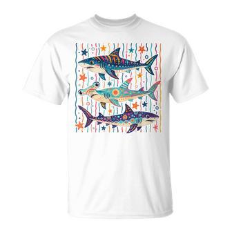 Shark Aesthetic Tropical Ocean Marine Life Summer Beach T-Shirt - Thegiftio UK