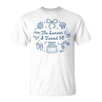 Summer I Turned 50 Seashell Coastal Beach Vacation 50Th Bday T-Shirt - Thegiftio UK