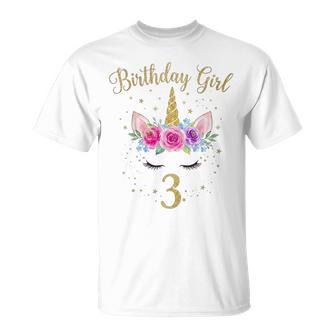 Traje De Cumpleaños Para Niña De Unicornio De 3º Cumpleaños Camiseta unisex - Regaloses