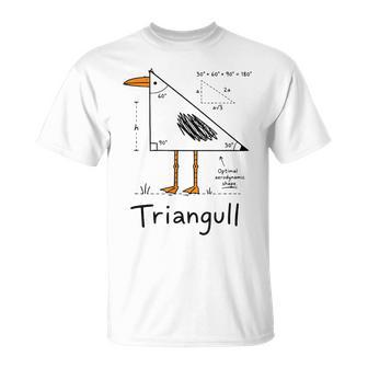 Triangull Triangle Seagull Bird Pun Math Teacher T-Shirt | Seseable UK