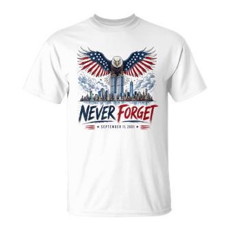 Usa Flag Never Forget September 11 American Hero Memorial T-Shirt | Seseable UK