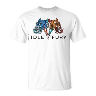 Ver Impresión Trasera Idle Fury Místico Tigre Tatuaje Arte Camiseta unisex - Regaloses