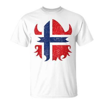 Vikinga Noruega Con Bandera De Noruega Camiseta unisex - Regaloses