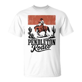 Vintage Cowboy Western Horse Bronc Riding Pendleton Rodeo T-Shirt - Thegiftio UK