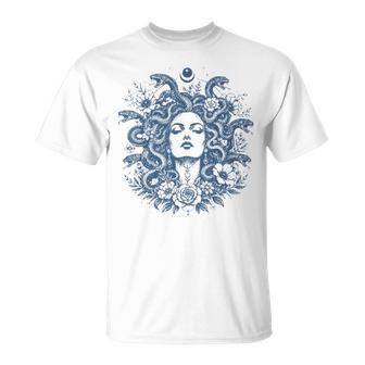 Vintage Medusa Floral Snake Feminist Retro Empowerment Women T-Shirt | Seseable UK