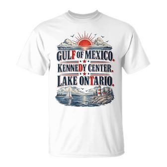 Women's Gulf Of Mexico Kennedy Center Lake Ontario Vintage Retro T-Shirt | Seseable UK