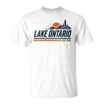 Women's Vintage Lake Ontario Est 1615 Canada Lake Ontario Lover T-Shirt | Seseable UK