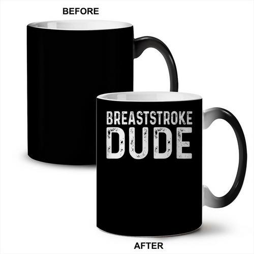 Breaststroke Swimming Dude Distressed Swim Swimmer Pool Coffee Color Changing Mug - SwimGear Co