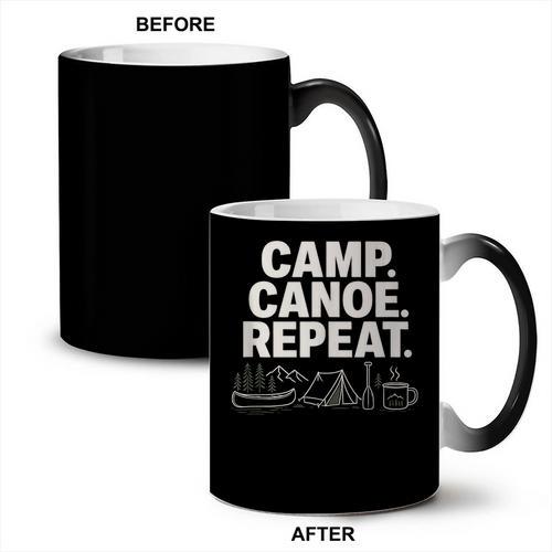 Camp Canoe Repeat Outdoor Adventure Coffee Color Changing Mug - Paddle Life