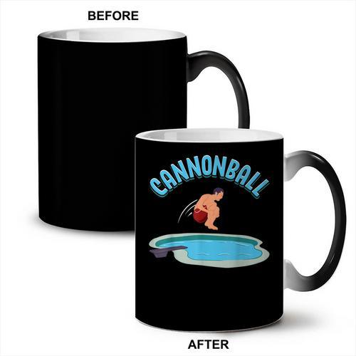 Cannonball Swimming Pool Fun Diving Diver Swimmer Cool Coffee Color Changing Mug - SwimGear Co