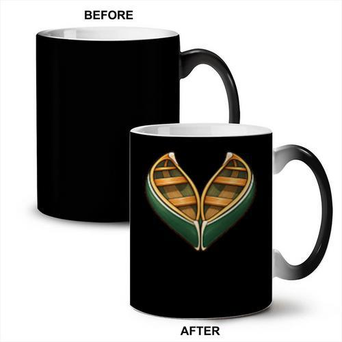 Canoe Heart Cute Minimalist Paddling Adventure Coffee Color Changing Mug - Paddle Life
