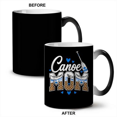 Canoe Mom Leopard Print Paddle River Lake Sport Mother Coffee Color Changing Mug - Paddle Life